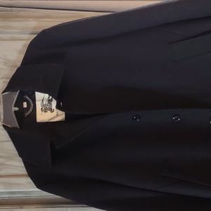 Burberry London black wool over coat.